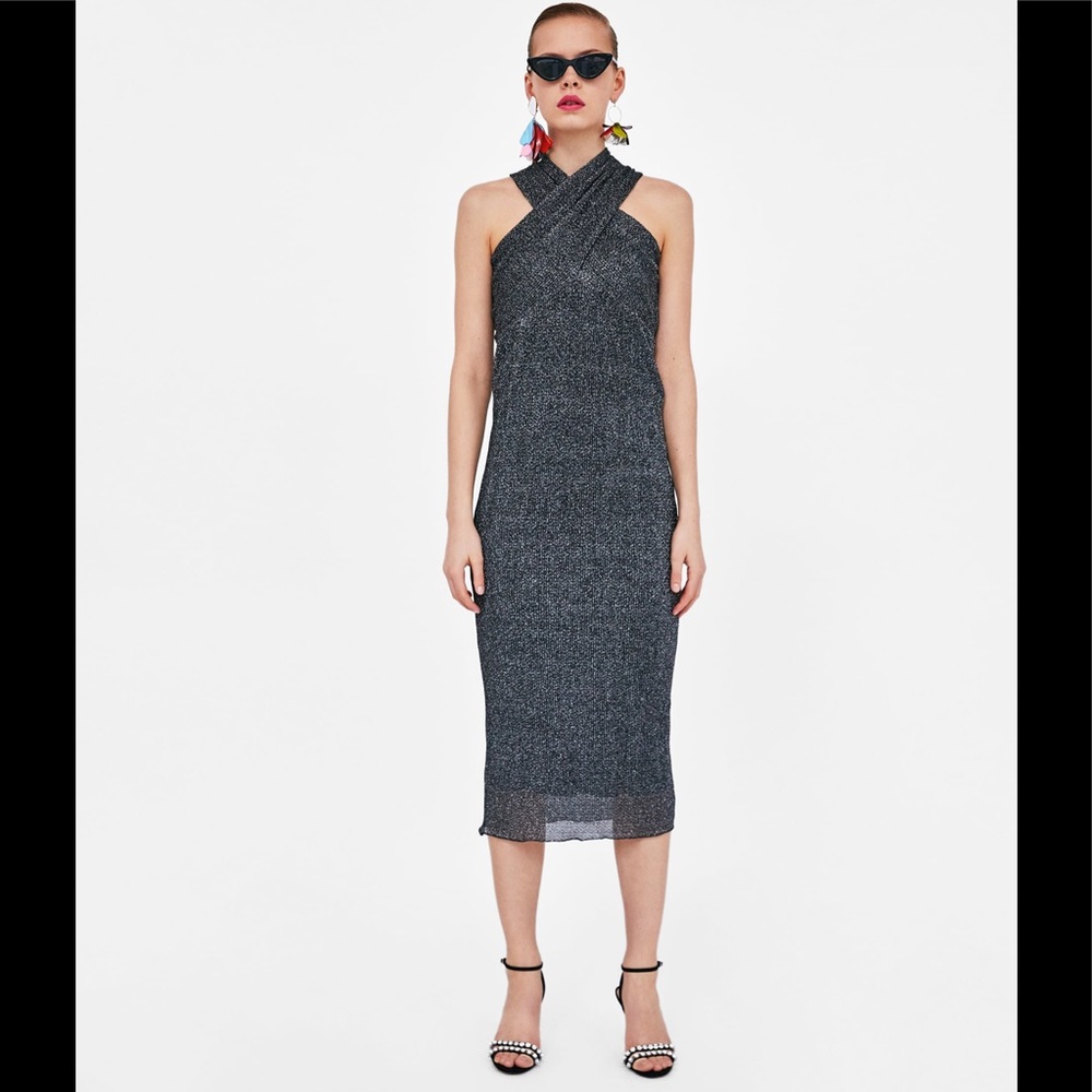 NWT Zara Shimmery Multi-way Dress Size Small - Picture 1 of 3
